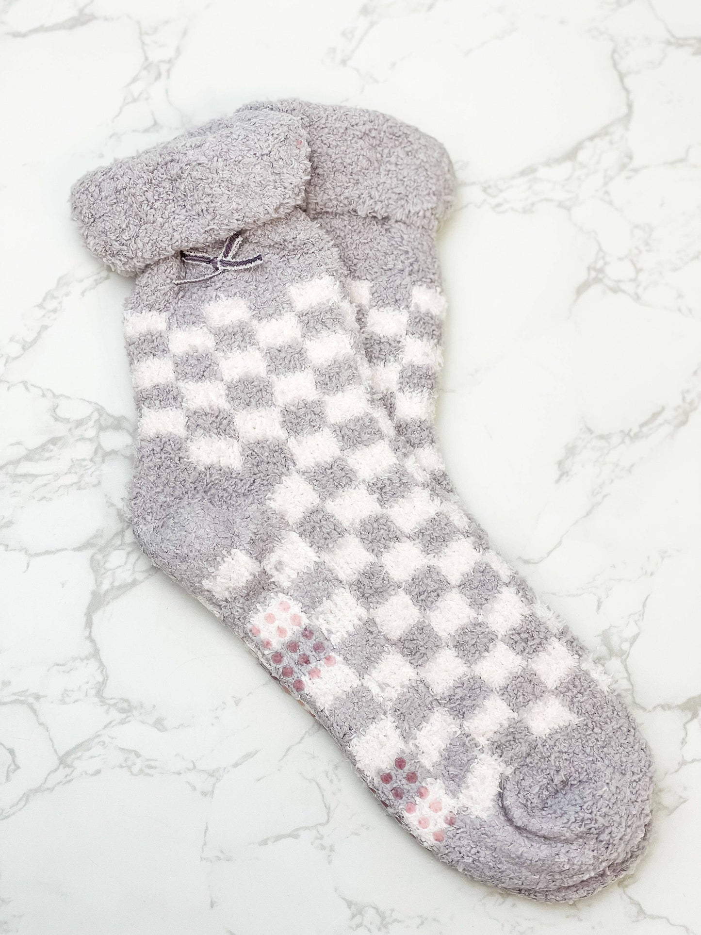 Checkered Cozy Sherpa Socks