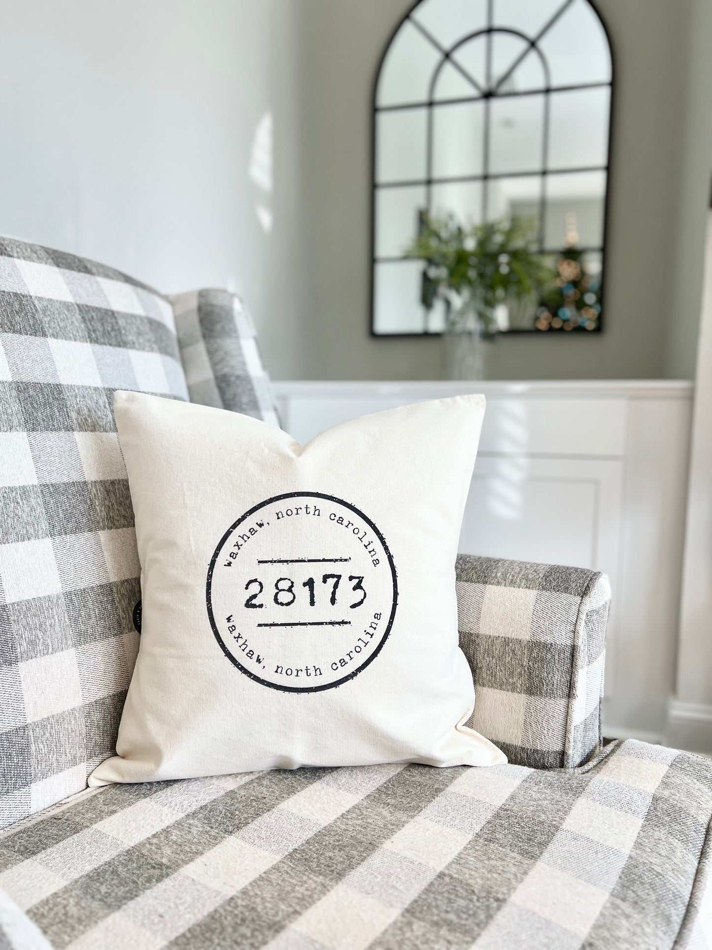 Postmark Stamp Waxhaw Square Canvas Pillow